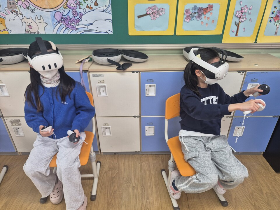 VR로 자전거 사고 예방한다! 순천삼산초, 몰입형 안전교육 눈길