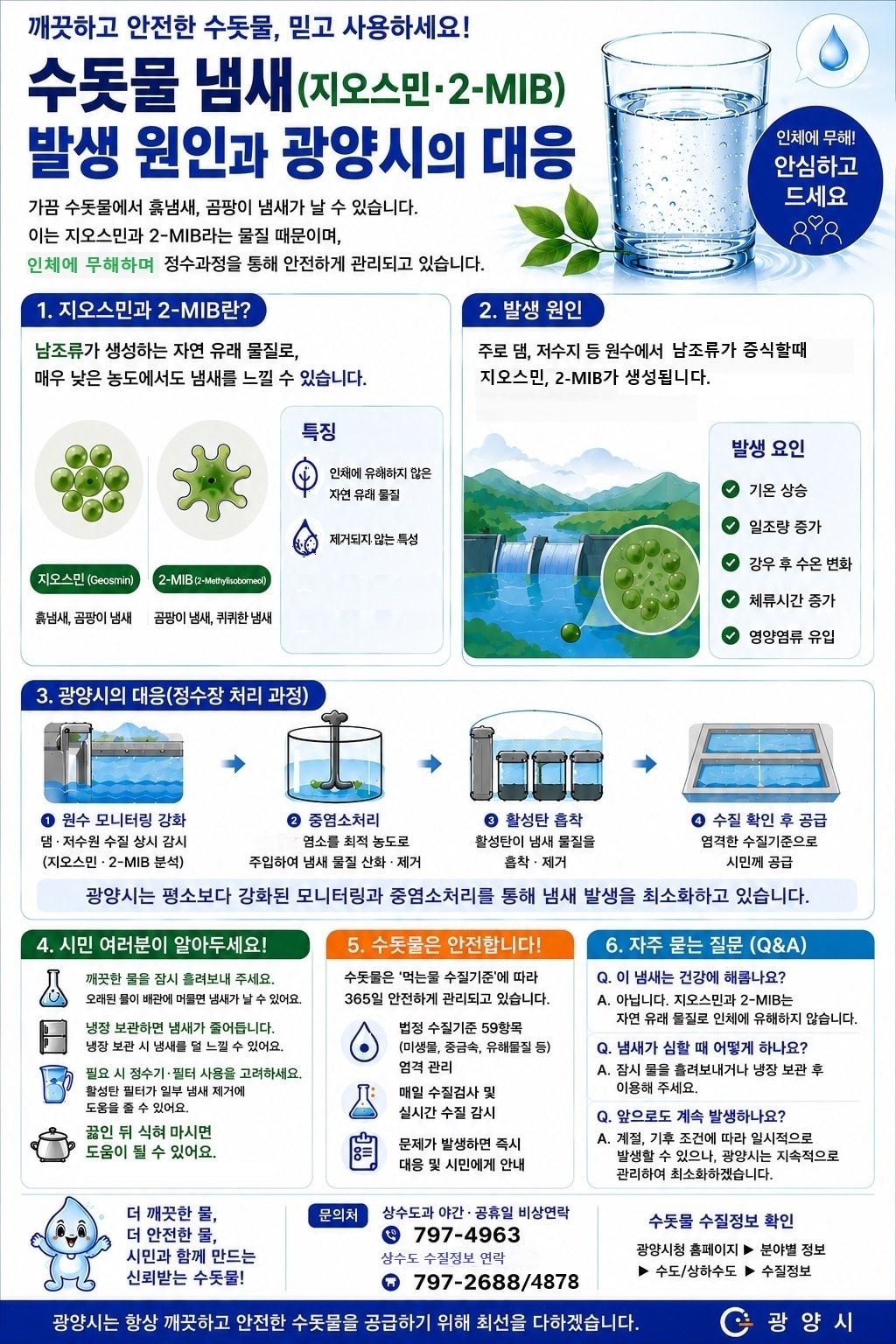 광양시, 여름철 수돗물 흙냄새 원인…‘지오스민’ 막기 총력
