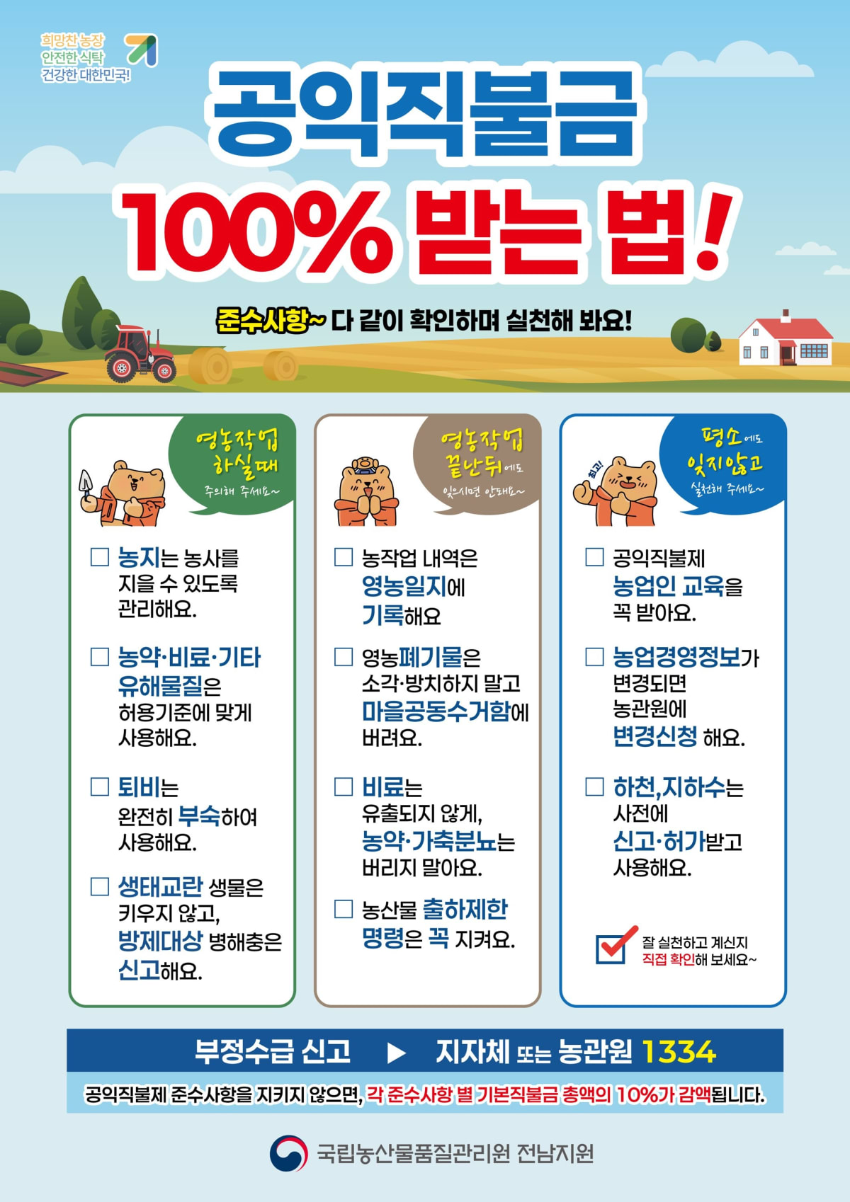 화순농관원, 공익직불제 준수 여부 집중 점검…불이행 시 감액 - 경제 | 코리아NEWS
