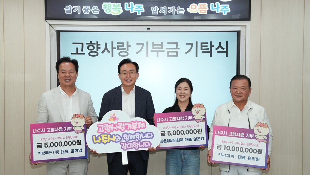 남평 출향 기업인들, 고향사랑 2천만 원 따뜻한 나눔 실천 - 경제 | 코리아NEWS