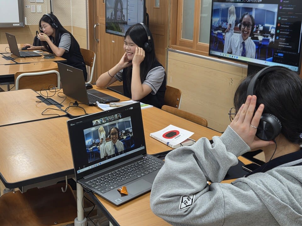 순천삼산중, 영국 명문고와 AI 교실서 글로벌SDGs 토론