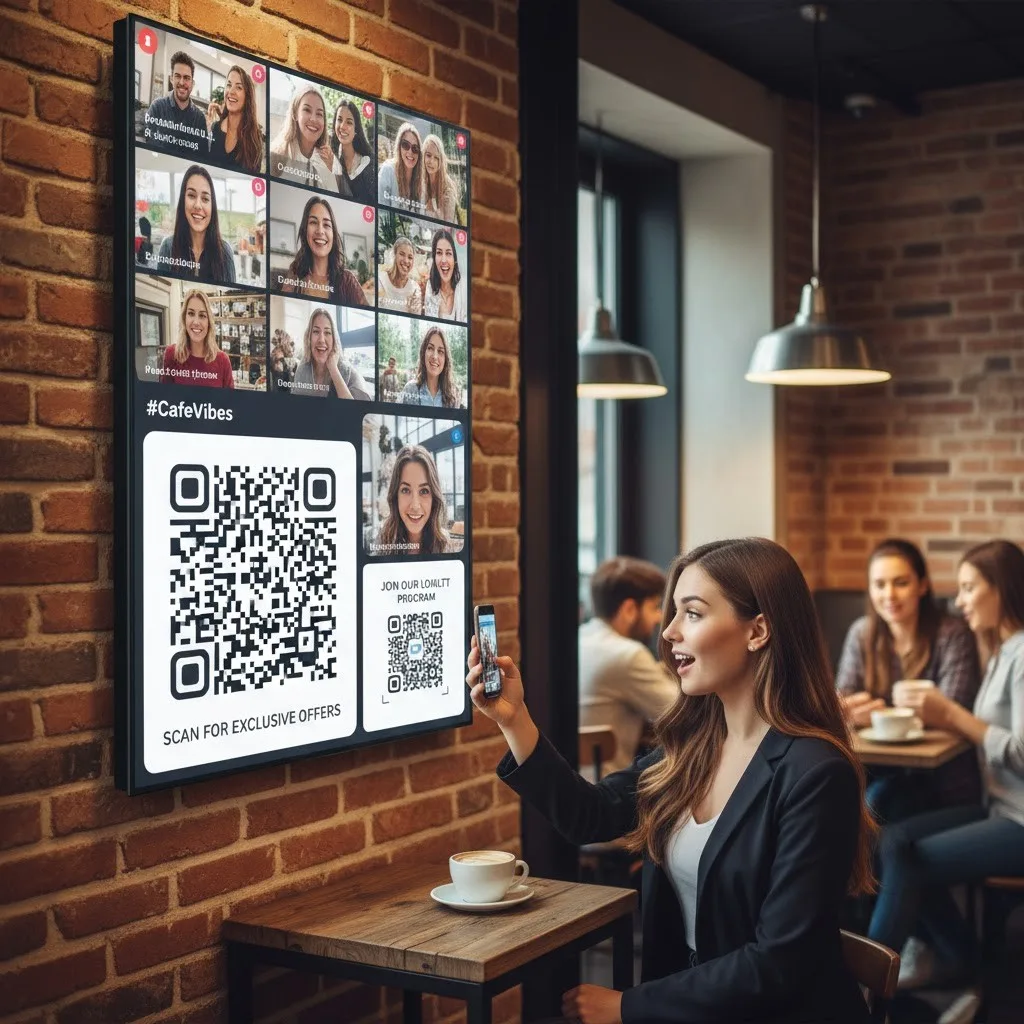 6. Make It Interactive — QR Codes & Social Media Walls