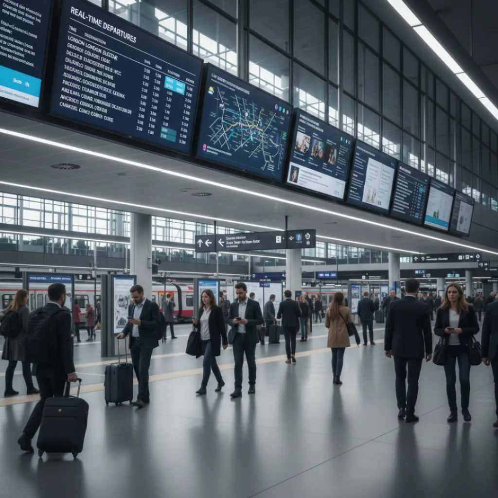 Transportation Hubs: Real-Time Schedules and Public Information