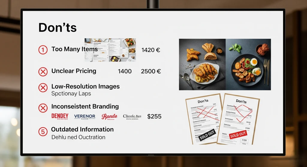 Don’ts for Restaurant Menu Board Display - Do’s and Don’ts of Restaurant Menu Board Display in 2025