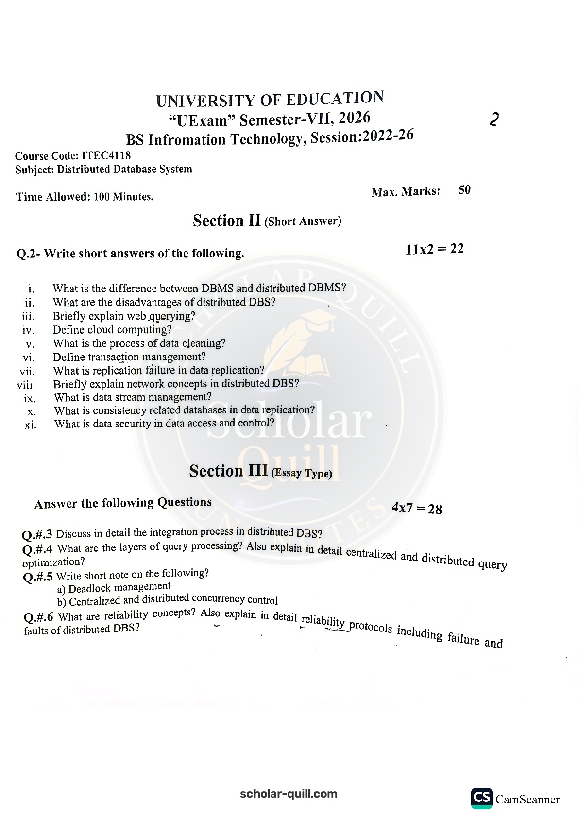 Distributed Database System — 2026 BSIT