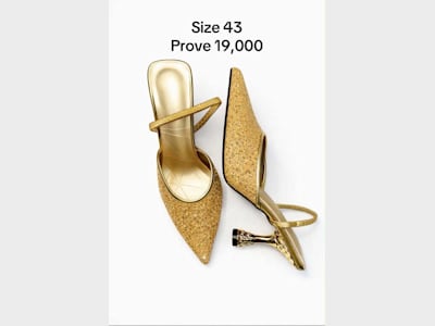 Gold Glitter Heels