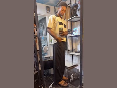 Off-white Vintage/Mini-Jacket with a baggy pants