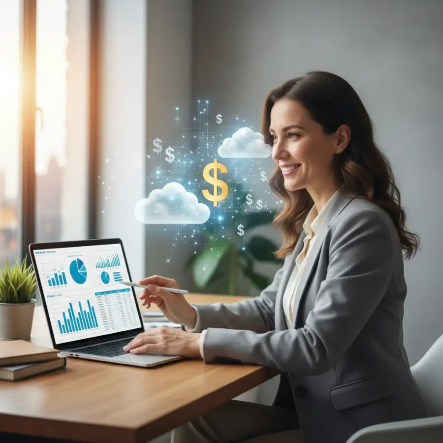 A visual representation of factors influencing hosting costs, including user count, storage, and security features.