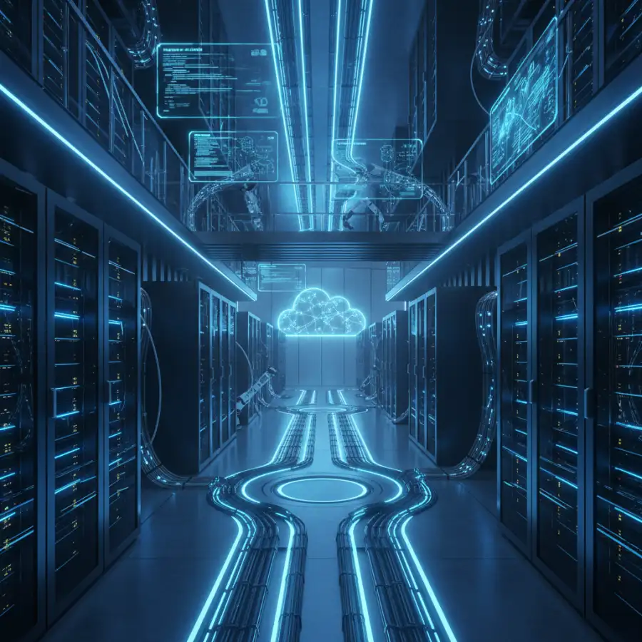 A visual representation of Cloudways' architecture, showing a central management layer connecting to multiple underlying cloud providers like AWS, Google Cloud, and DigitalOcean.
