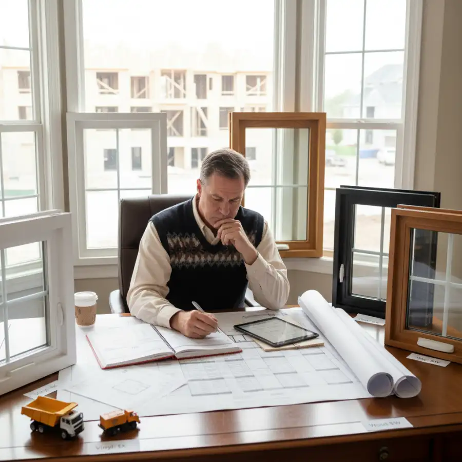A diagram showing various building code symbols and regulations overlapping a window frame, emphasizing compliance in construction.