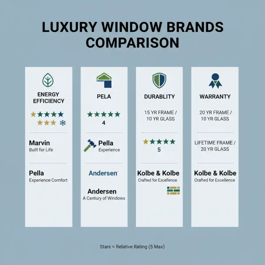 A stunning modern home featuring large, elegant luxury windows that offer expansive views and blend seamlessly with the architectural design.