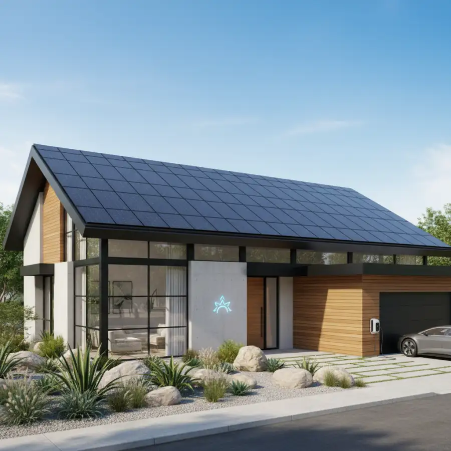 Solar panel installation in progress on a residential rooftop, demonstrating professional solar roofing services.