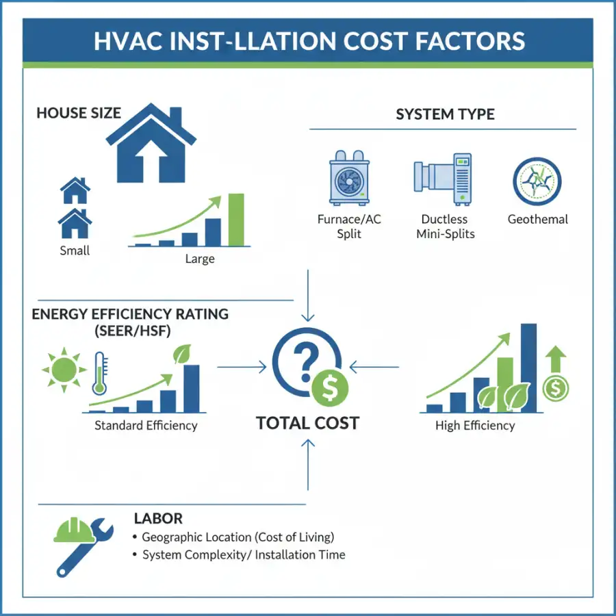 HVAC technician performing maintenance on an outdoor unit, symbolizing professional and reliable HVAC installation.