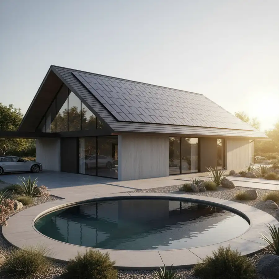 Homeowner discusses solar system details with a local representative, house in background, symbolizing consultation.