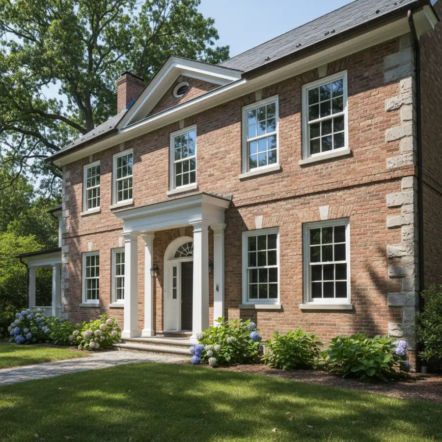 Modern, energy-efficient double-hung window installed in an older home, showcasing a blend of traditional style and modern performance.