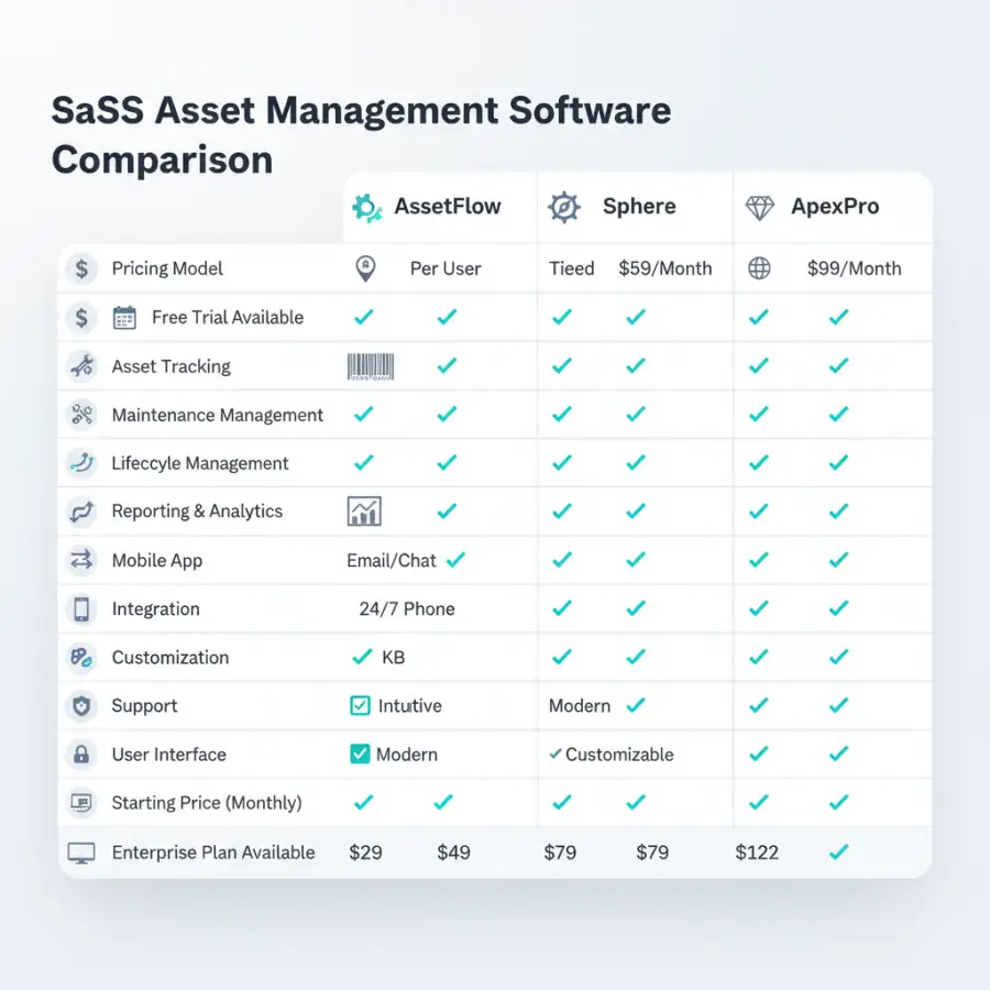 A comprehensive asset lifecycle diagram on a screen, from acquisition to disposal, emphasizing full control.