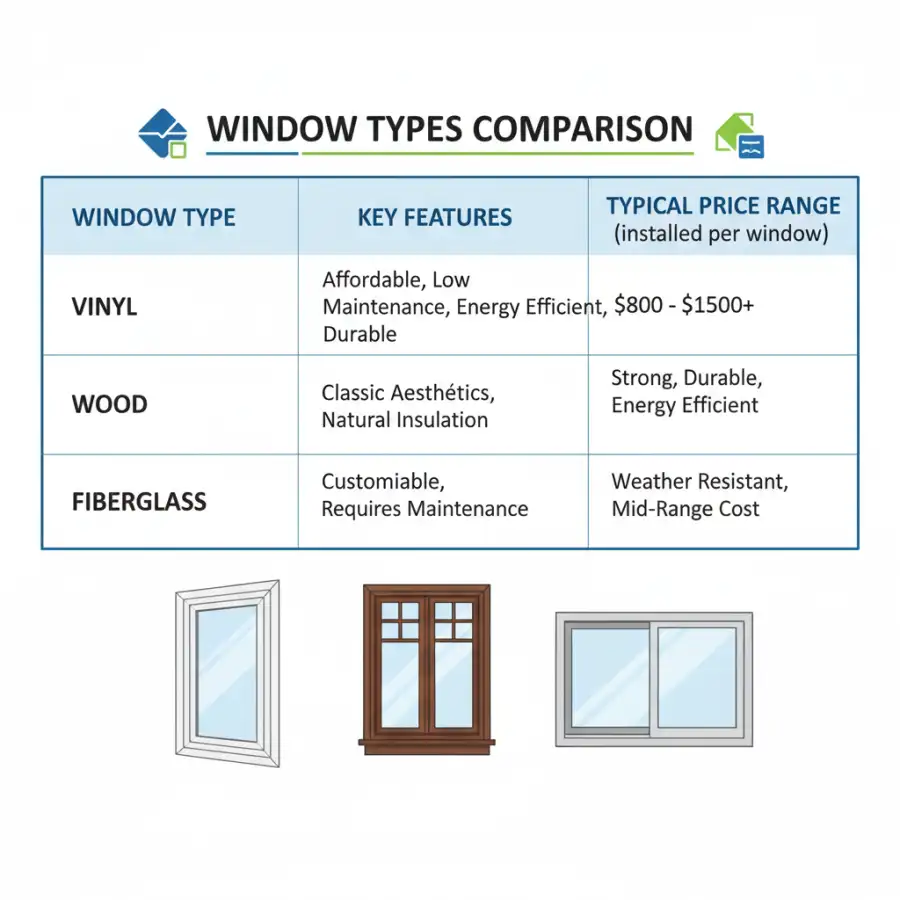 Professional installers replacing an old window, highlighting skilled labor for energy-efficient models.