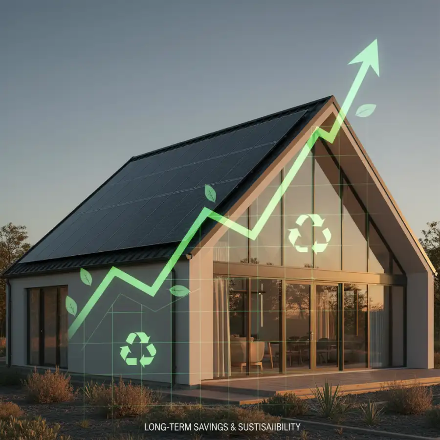 Homeowner reviewing financial documents and a solar cost estimate, evaluating the investment.