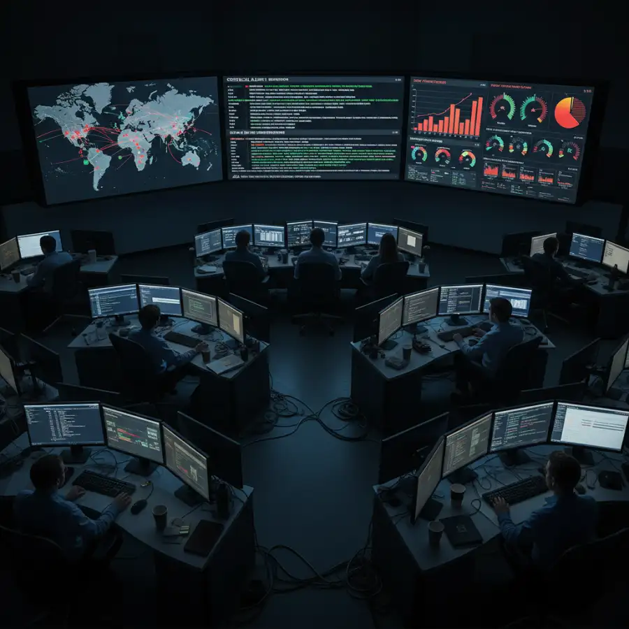 A winding road with blind spots and potential pitfalls, metaphorically representing the risks and challenges in cybersecurity.