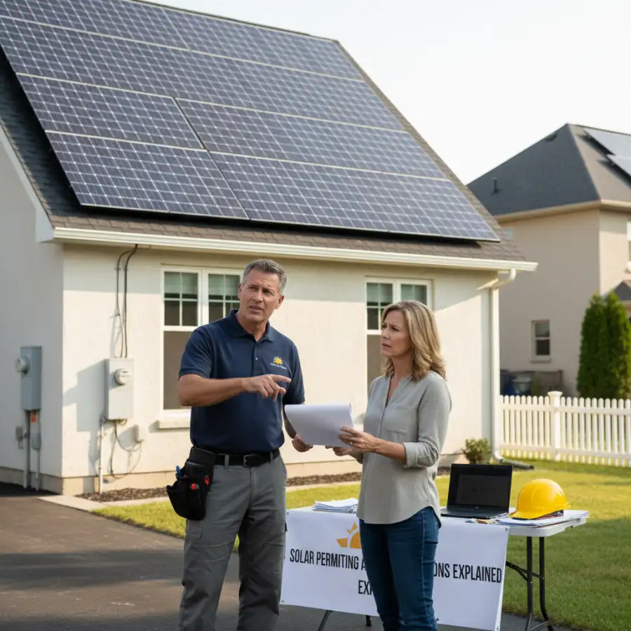 Worker installing solar panel racking on a residential roof, ensuring precise and secure mounting.