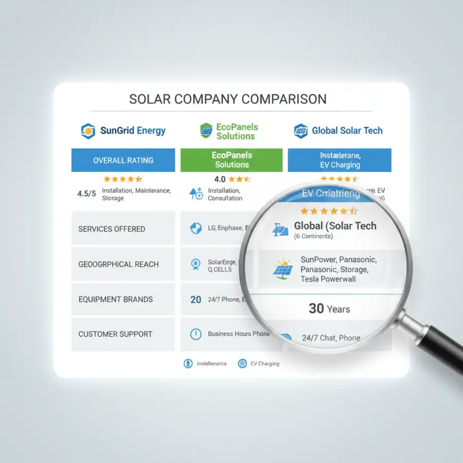 Solar installer checks connections on new panel on a residential rooftop.