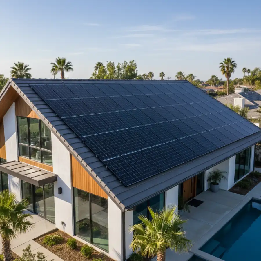 An infographic comparing different solar panel metrics like efficiency, warranty, and cost, to help homeowners make an informed choice.