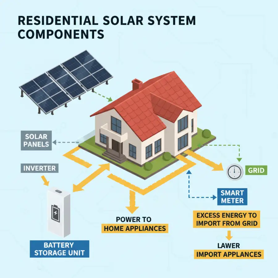 Architect and solar installer review blueprints, discussing system design and placement for large homes.