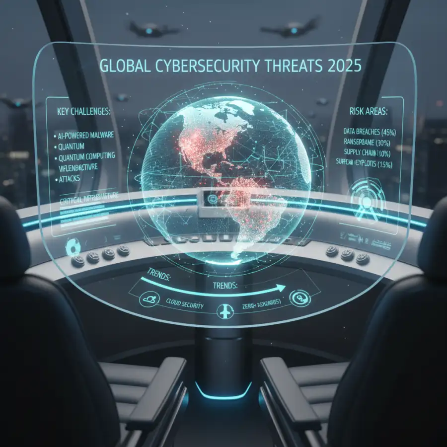 Diagram of a complex supply chain under attack, showing interconnected vulnerabilities and threat spread.