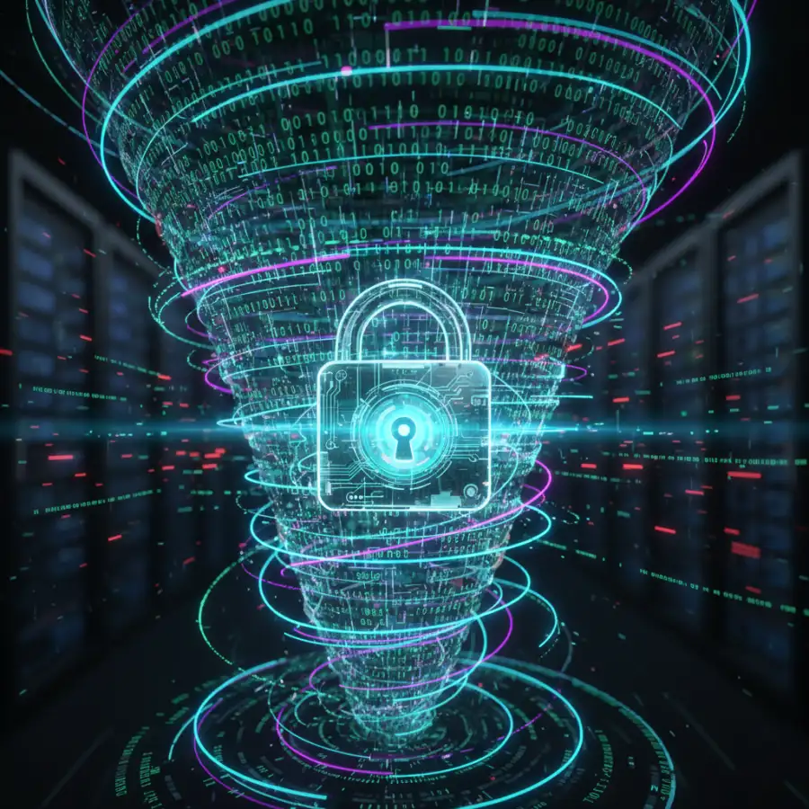 Futuristic interface with real-time threat intelligence and AI defenses for 2025 cybersecurity strategy.