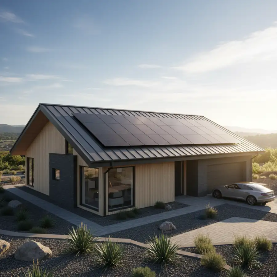 Hands shaking over a solar panel contract, representing a successful agreement with a residential solar company.