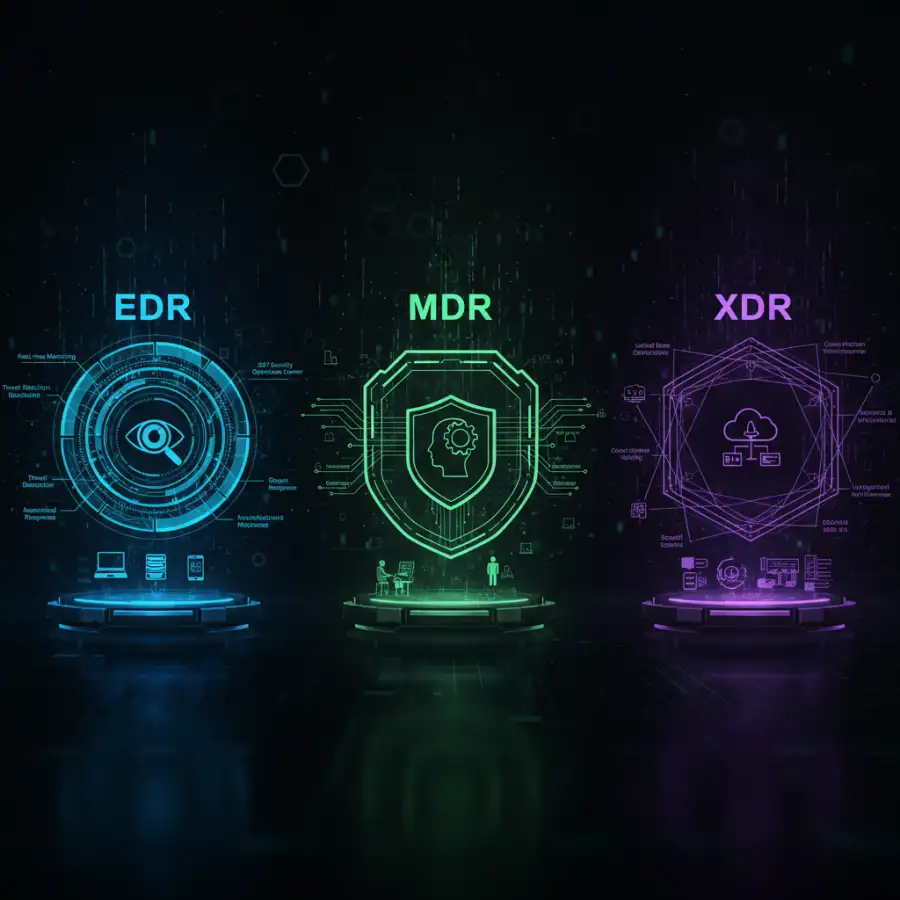 A cybersecurity expert analyzes threat intelligence screens, highlighting the human element in advanced security.