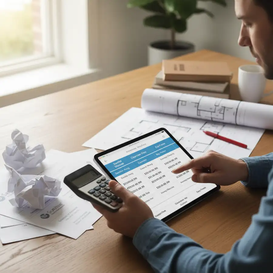 An infographic detailing average costs of various window types and materials for homeowners.