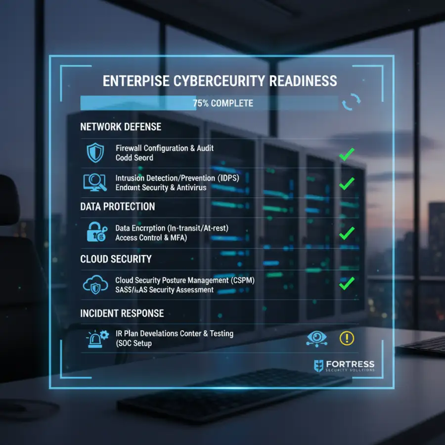 Abstract representation of data protection and threat detection in a secure enterprise network