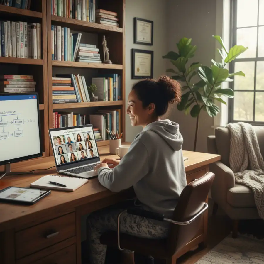 A future educator reviews a state teacher licensure checklist with a diploma, emphasizing the importance of credentials for elementary education careers.