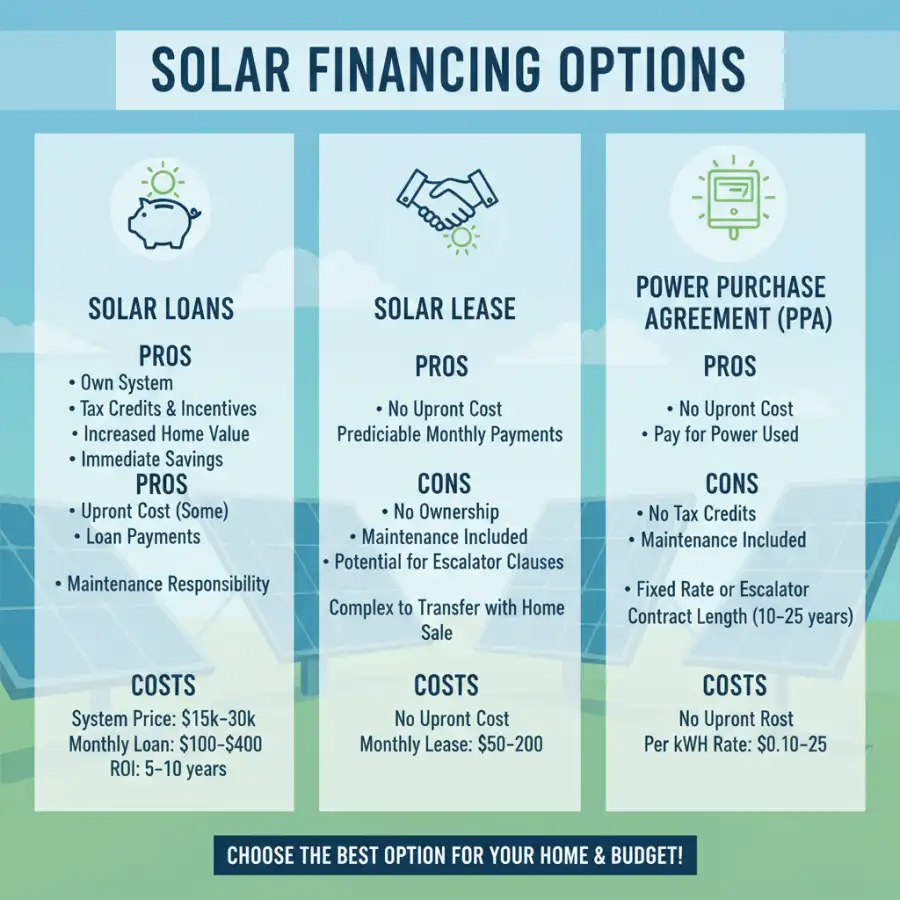 A calculator, money, and a solar panel diagram, symbolizing financial planning and investment for solar energy.