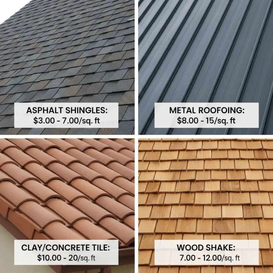 A contractor inspecting damaged roof decking beneath old shingles, highlighting potential hidden structural repair costs during replacement.