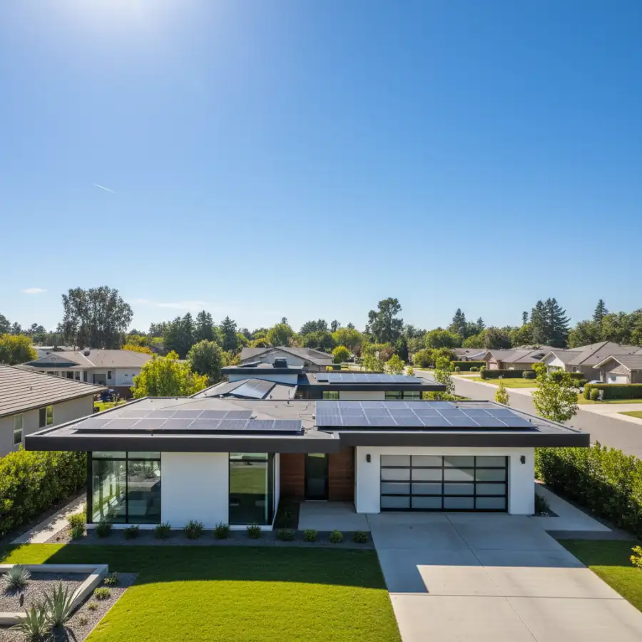 Close-up of hands reviewing solar panel contract documents, emphasizing careful consideration of terms and conditions.