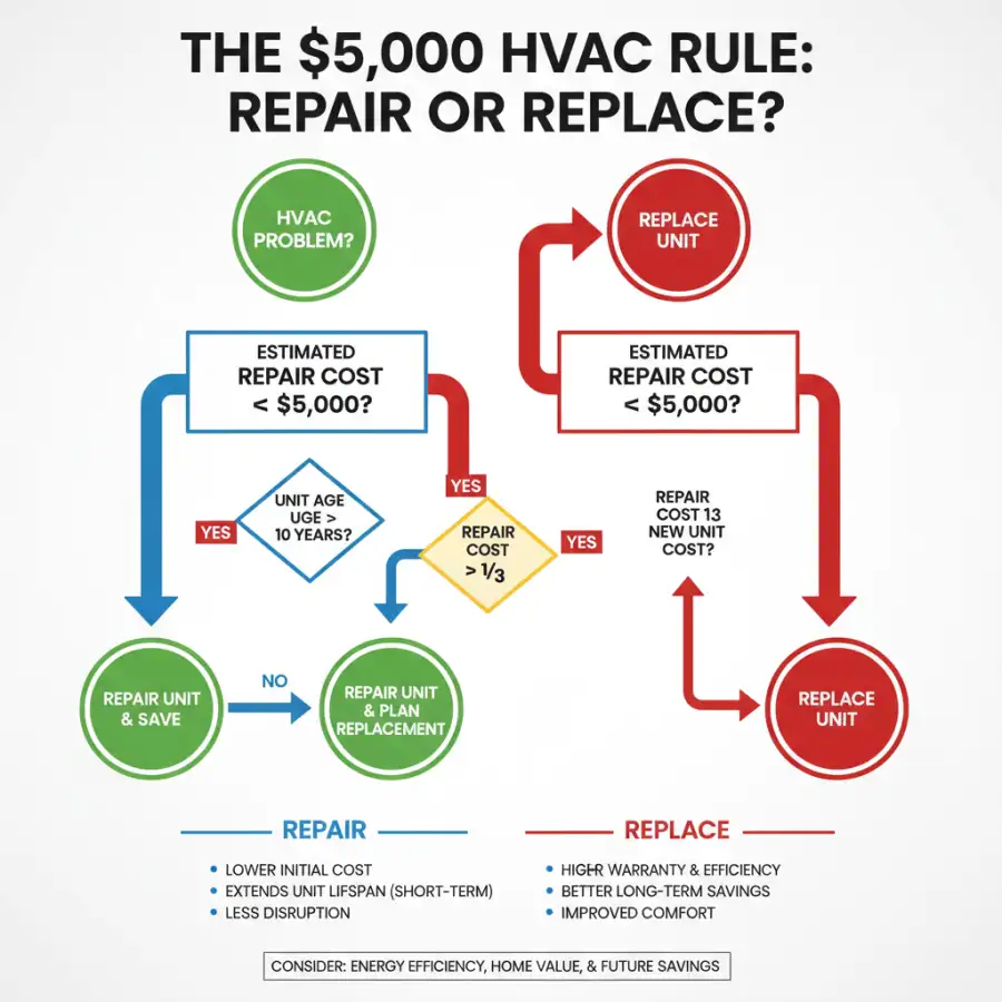 Homeowner and HVAC contractor discussing a contract and warranty details