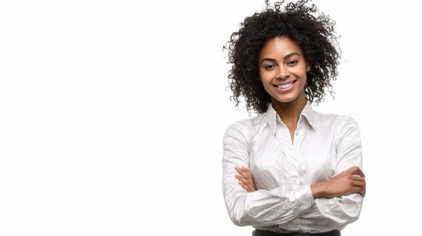 Confident professional woman representing ProcureSwift users - smiling business leader