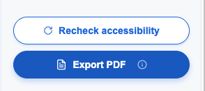 Location of 'Select Document' and 'Export PDF' buttons in the sidebar