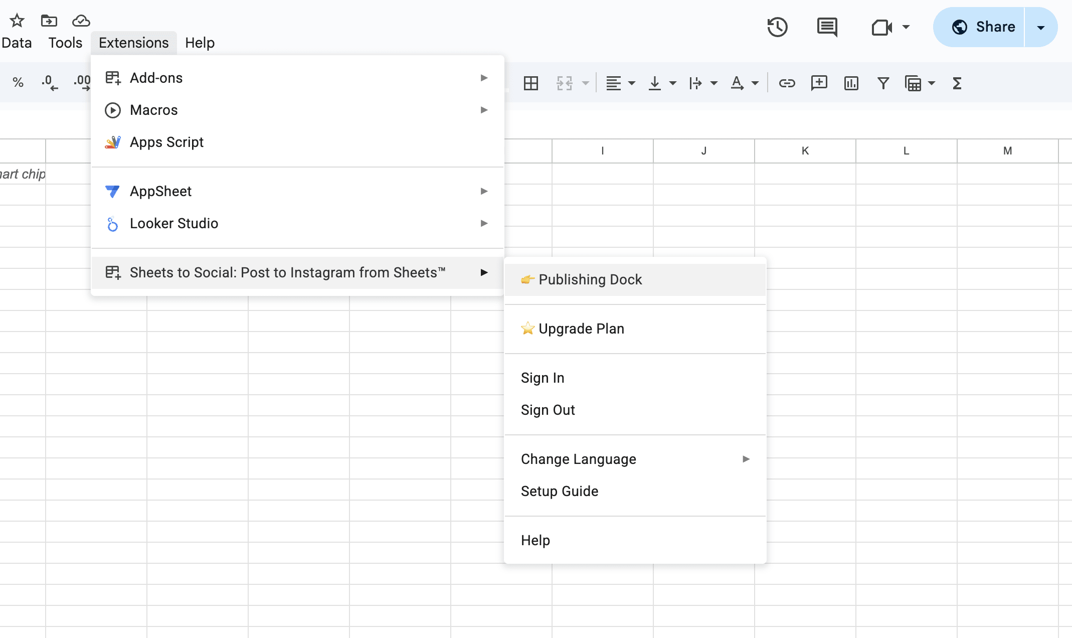 Open the Publishing Dock