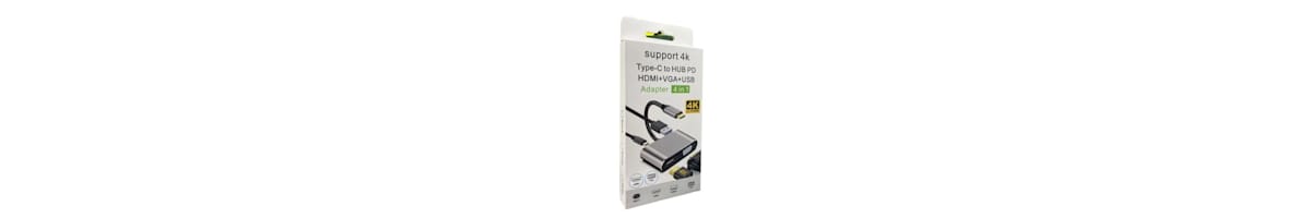 USB-C 4-in-1 Hub Adapter – HDMI + VGA + USB 3.0 + PD Charging | 4K Ultra HD Support