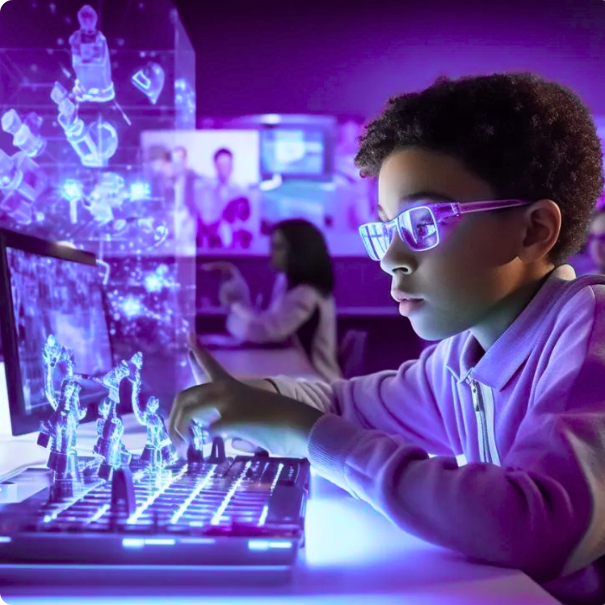 AI-powered learning environment with students
