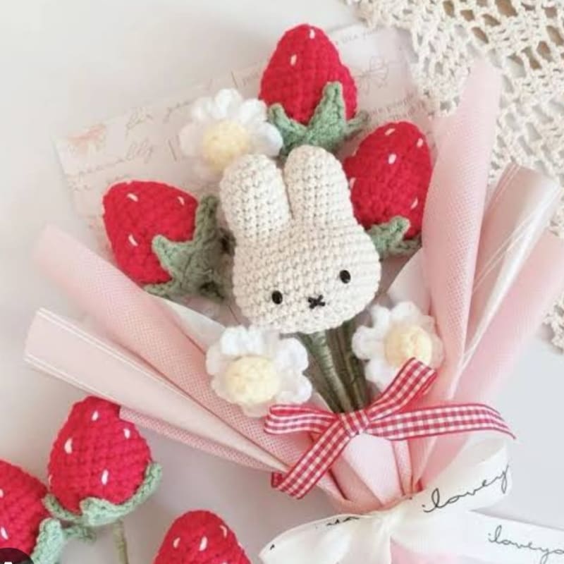 Crochet Bunny Flower Bouquet