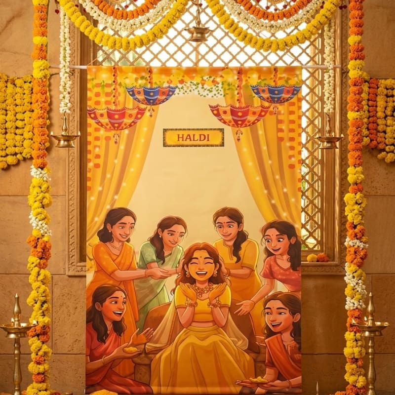 Haldi decoration banner