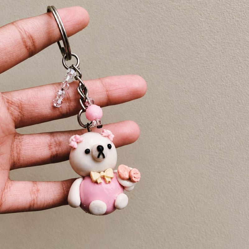 Pink Teddy Keychain
