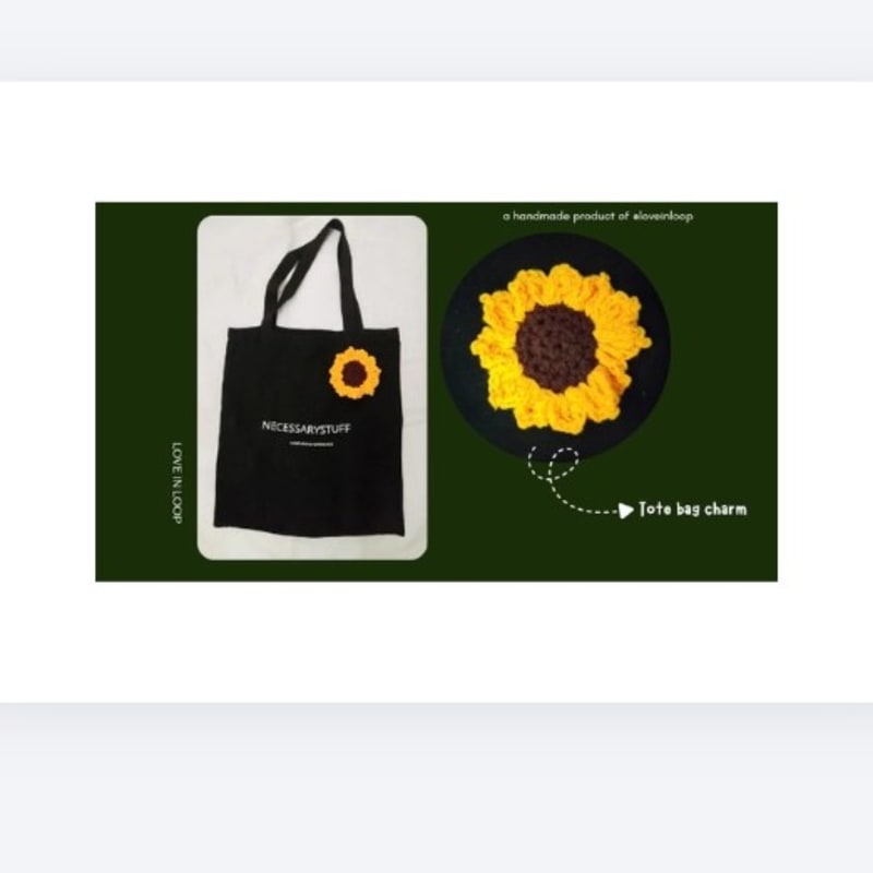 Sunflower Tote Bag Charm