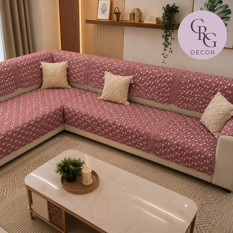 Velvet quilted sofa cover
