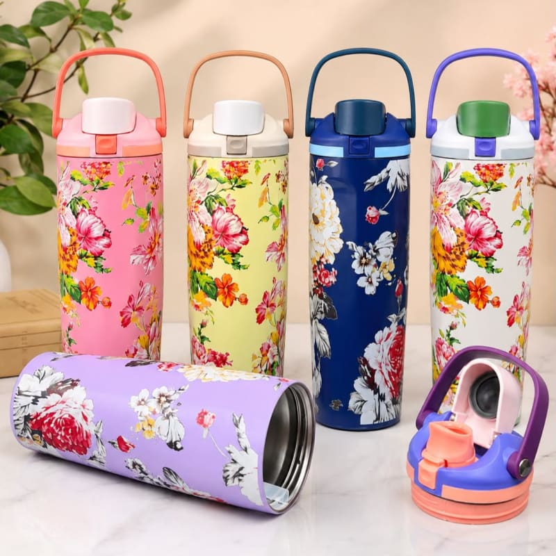 Stainless steel Floral Sipper (1000 ML)