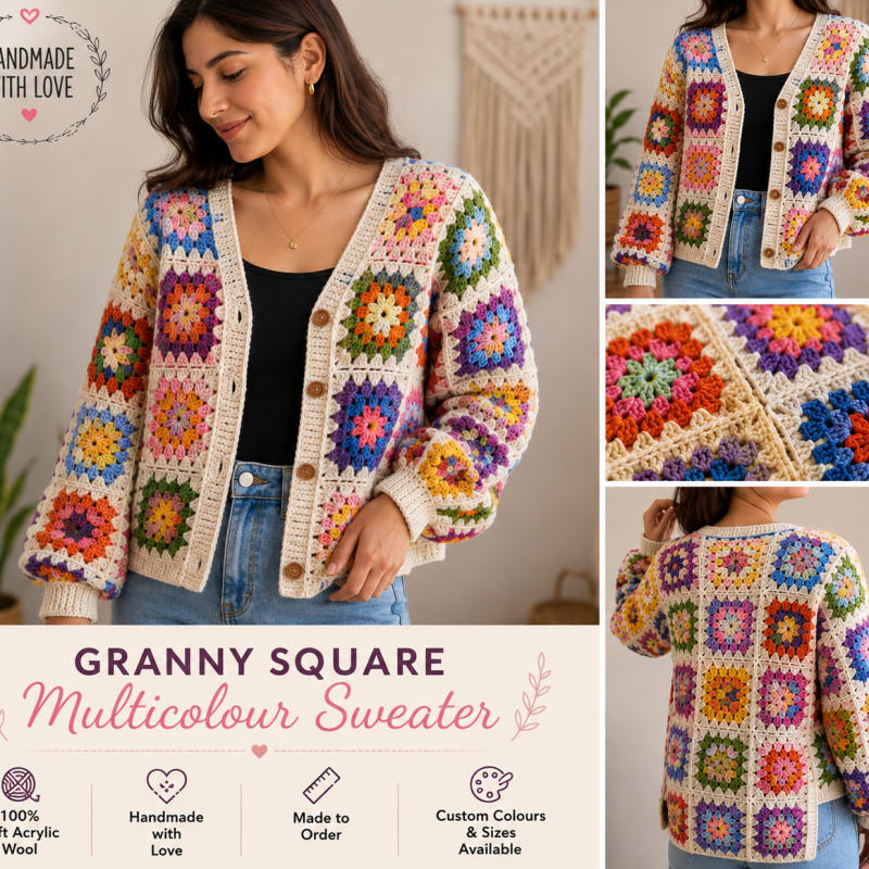Homemade Granny square sweater